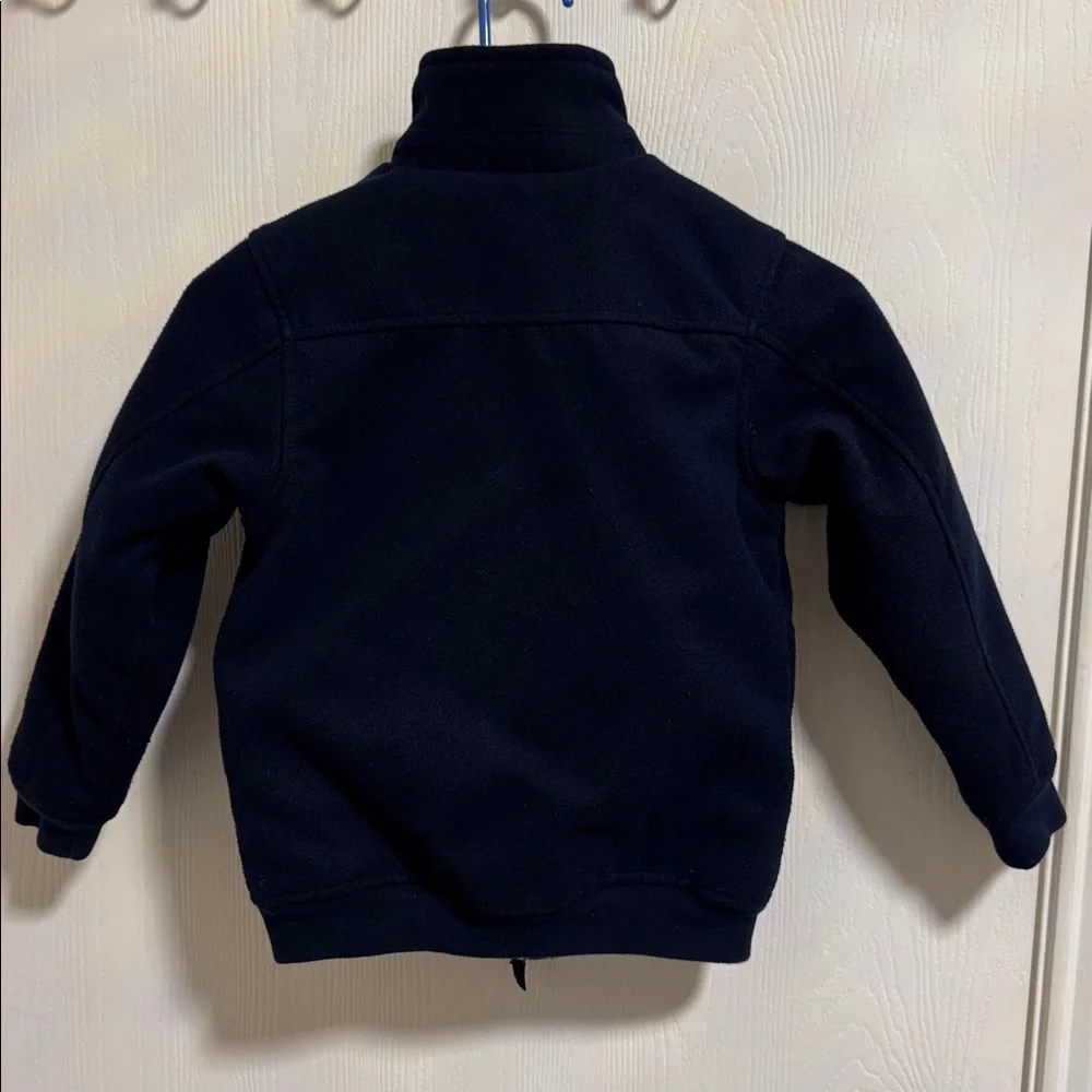 OshKosh B'gosh Navy Blue Fleece‎ Lined Boys Pea Coat Size 7 Full Zip Pockets